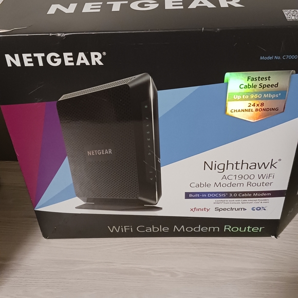NETGEAR Nighthawk Black WiFi Cable Modem Router New Open Box - Picture 13 of 13